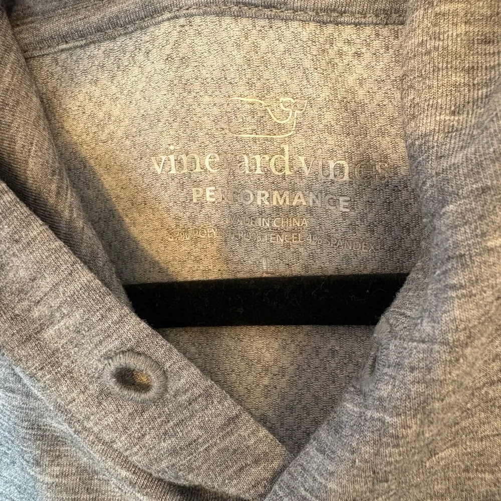 Vineyard Vines Performance Grey Drawstring Hoodie Pullover Sweatshirt Top Large - Picture 5 of 12